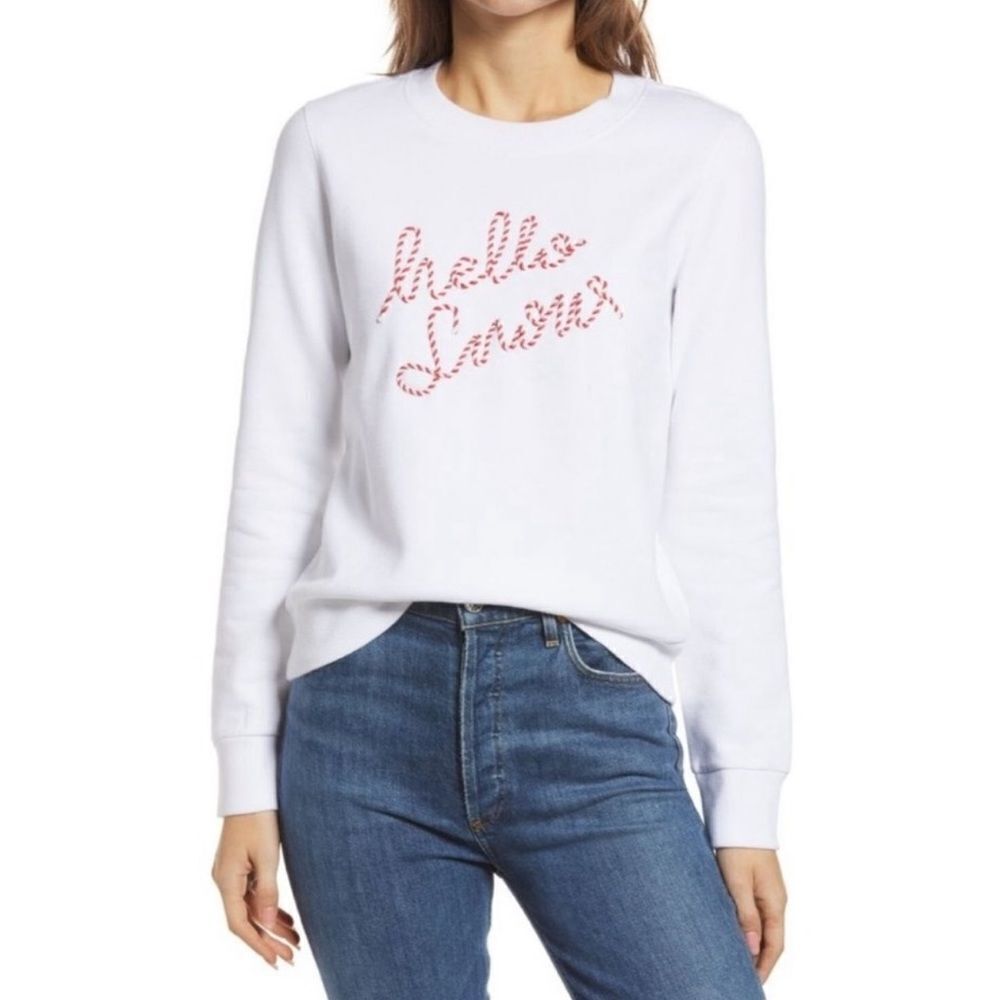1901 Women’s White “Hello Snow” Graphic Cozy/Comfy Sweatshirt Size: XS & S